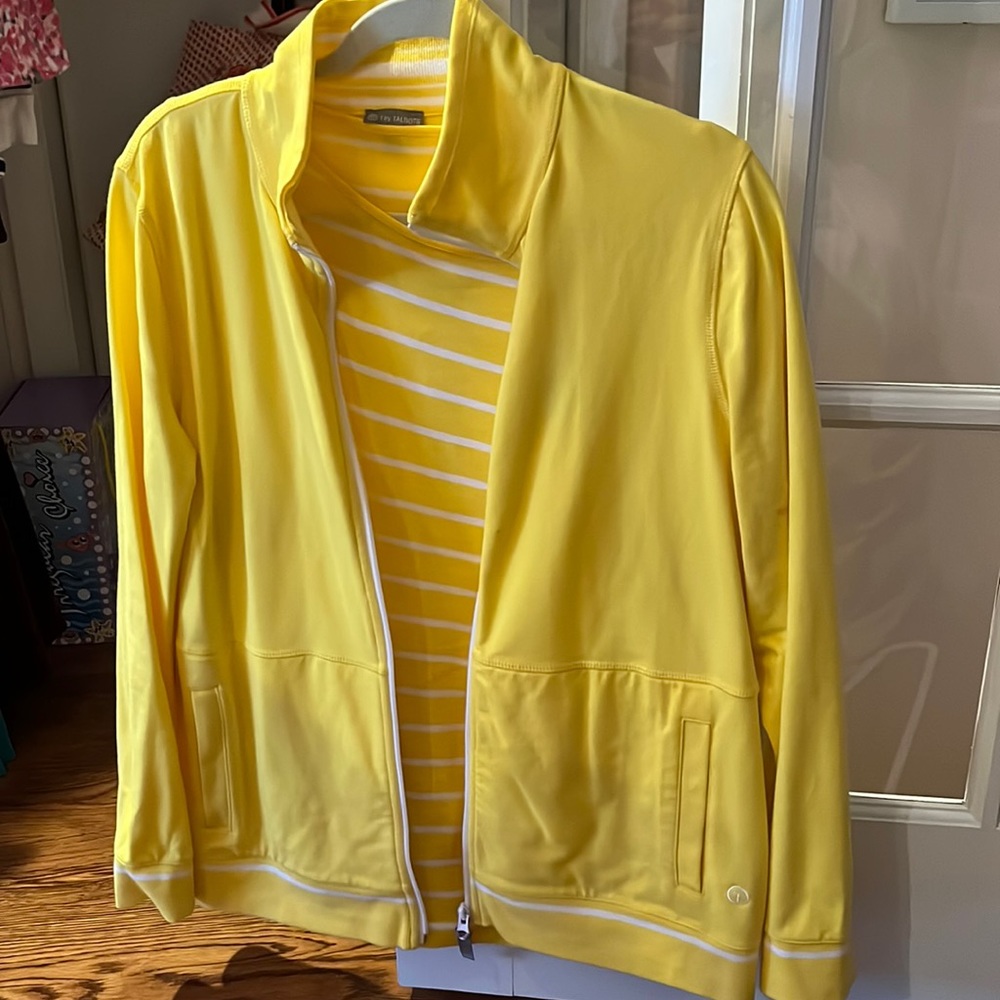 Talbots Yellow and White Striped Top